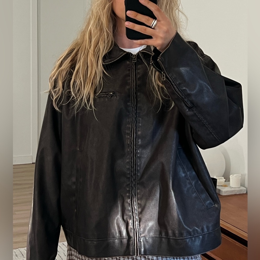 H&M Brown faux Leather Jacket